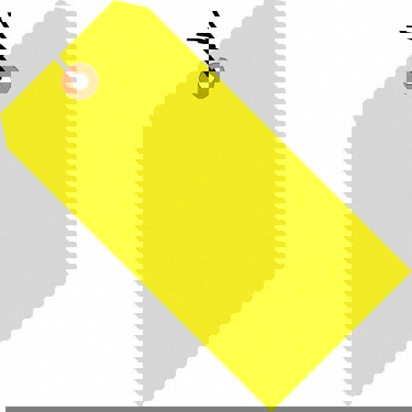 Blank Tag: 3-1/4'' High, Fluorescent Yellow, Synthetic Paper